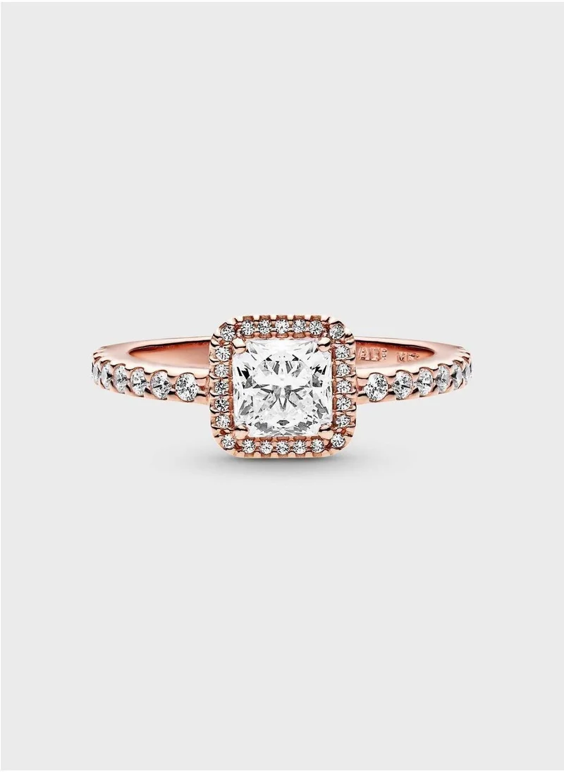 PANDORA Square Sparkle Halo Ring