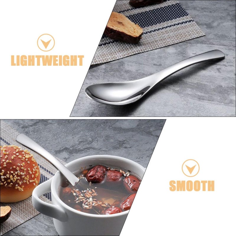4Pcs Stainless Steel Soup Spoons Small Lightweight Asian Ladle For Ramen Dumplings - Image 4