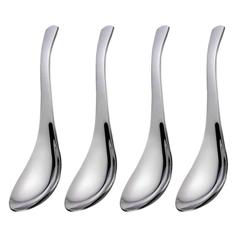4Pcs Stainless Steel Soup Spoons Small Lightweight Asian Ladle For Ramen Dumplings - Image 2