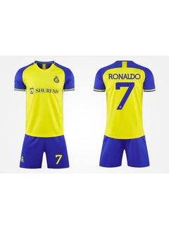 NIBEMINENT M MIAOYAN Saudi Arabia Riyadh Victory Team Ronaldo same jersey No. 7 football suit adult children's men's and women's team uniforms (arms with armbands)  - Image 1