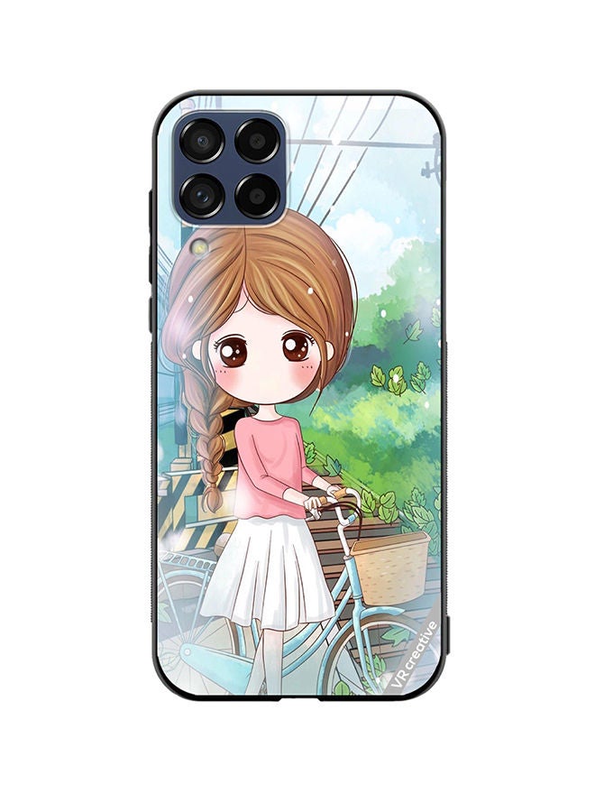 VR CREATIVE Protective Case Cover For Samsung Galaxy M53 Girl With Cycle Design Multicolour - Image 1