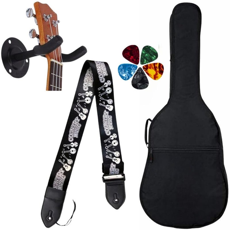 Mocking Bird Acoustic Guitar Bag Foam Padded Guitar Cover for 38, 39, 40, 41 inch with Adjustable Guitar Strap Wall Mount Hanger and Guitar Picks for Acoustic Electric Bass Guitar case (Country Music) - Image 1