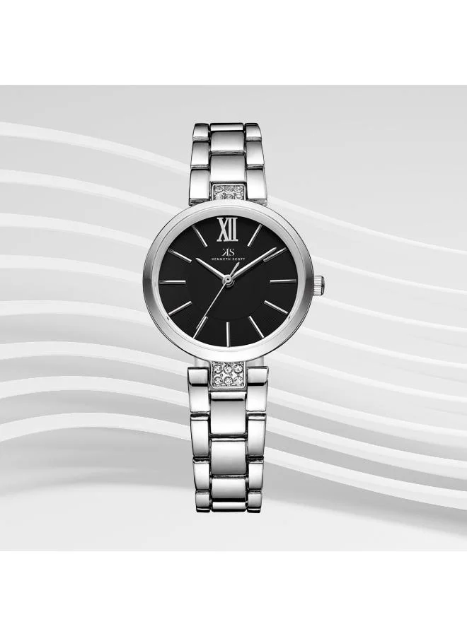 KENNETH SCOTT Women's Stainless Steel Analog Watch K23533-SBSB - 30 mm
