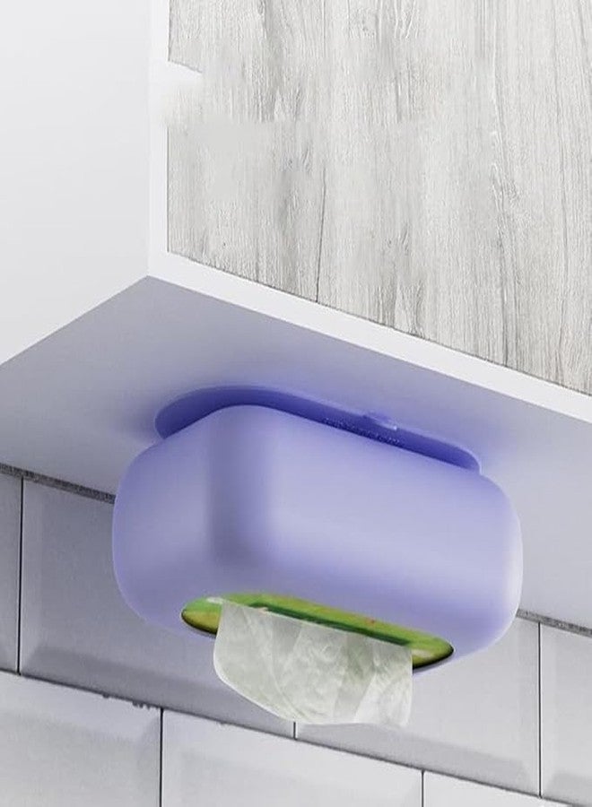 TARTAMYA Wall Mount Rectangular Tissue Organizer | Reusable Portable Tissue Dispenser | Silicone Suction Cup Tissue Box | Household Silicone Suction Cup Tissue Holder (Multi-Color, Pack of 1). - Image 3