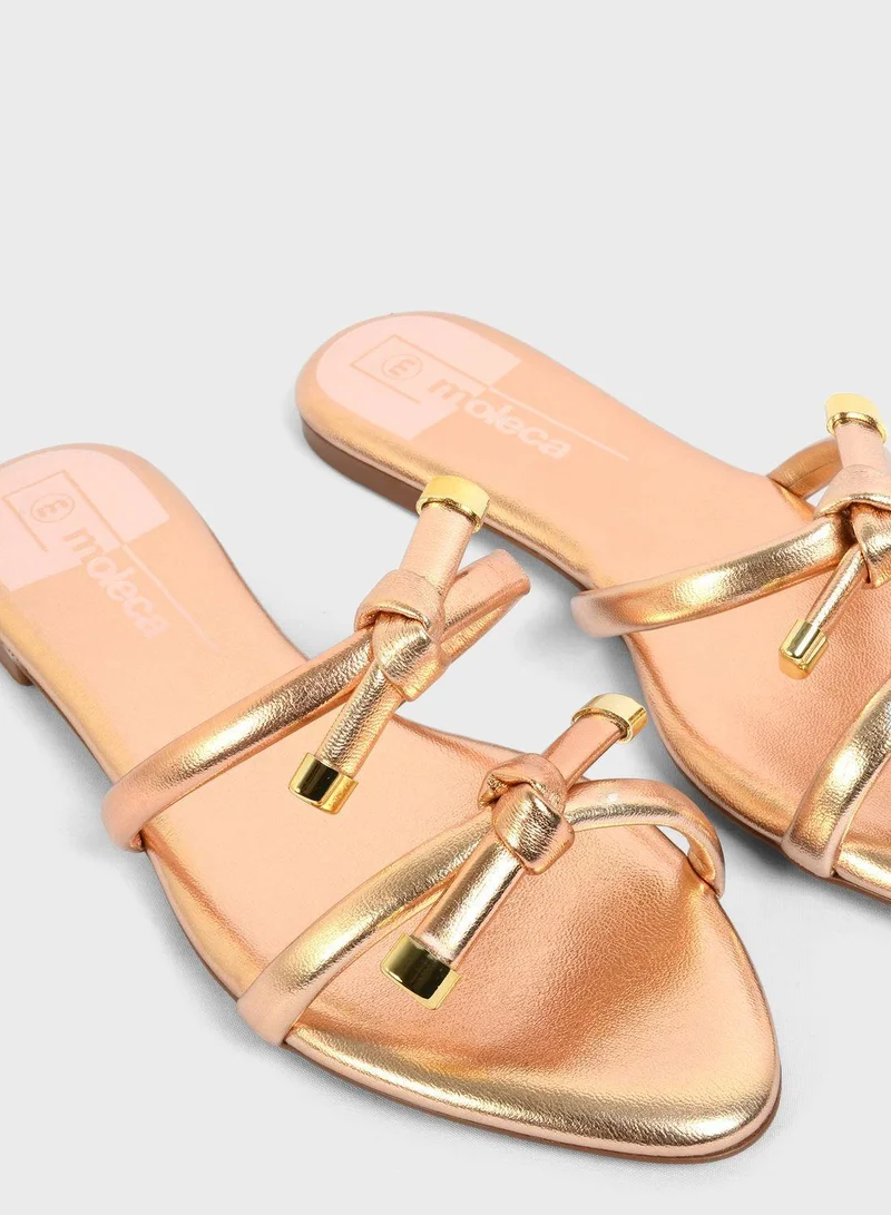 MOLECA Knot Strap Flat Sandals