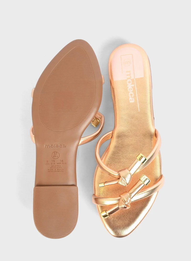 MOLECA Knot Strap Flat Sandals