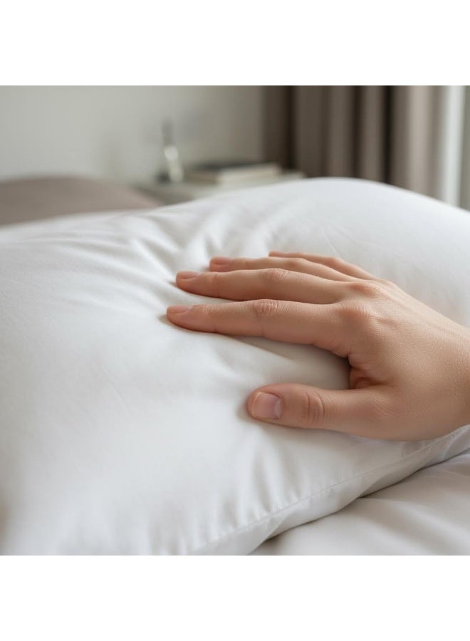 أرلو عدد2 كيس وسادة قطني 100% مزدوج الطبقة 160 GSM لكل طبقة – جودة فندقية TC400 – سحاب جانبي مخفي – 50×75 سم - Image 5