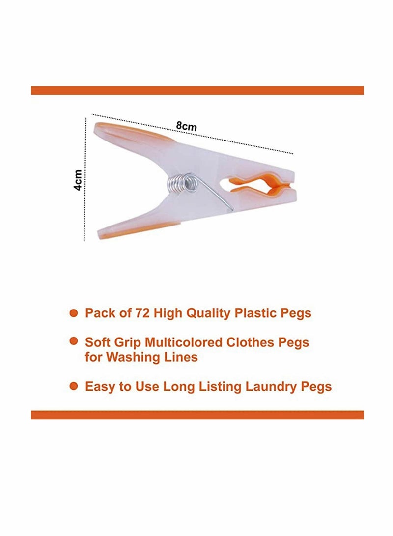 Clothes Pegs 48 pcs Drying Strong Clips Laundry Home Windproof Pin Extra Large Non-slip Ergonomic Soft Rubber Grip Clothespins for Indoor Outdoor Washing Line Racks - Image 2