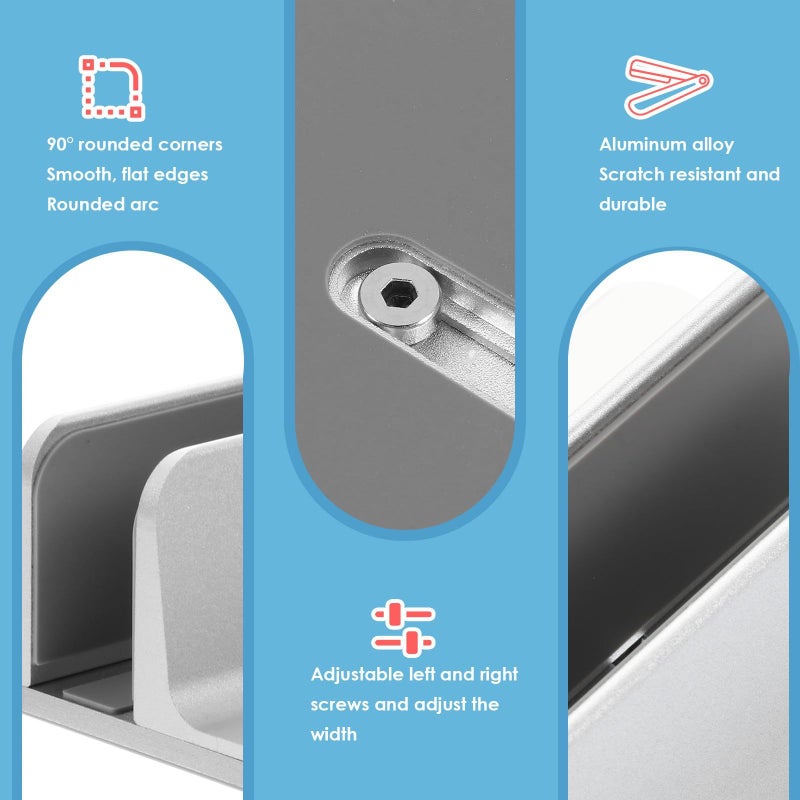 Vertical Single Slot Laptop Stand Holder Aluminum Desktop Cooling Base Rack Compatible With MacBook Notebook Tablet - Image 5