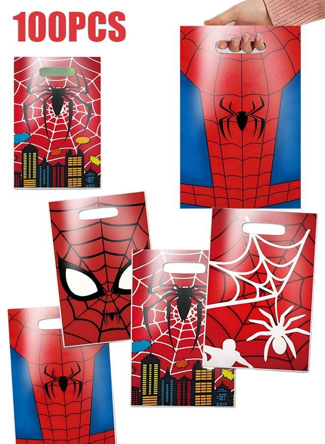 SPIDERMAN 100 PCS Spider-Man Birthday Party Supplies Cartoon Candy Bag Tote Bag Kids Gift Bag Adult Birthday Party Decorations - Image 1