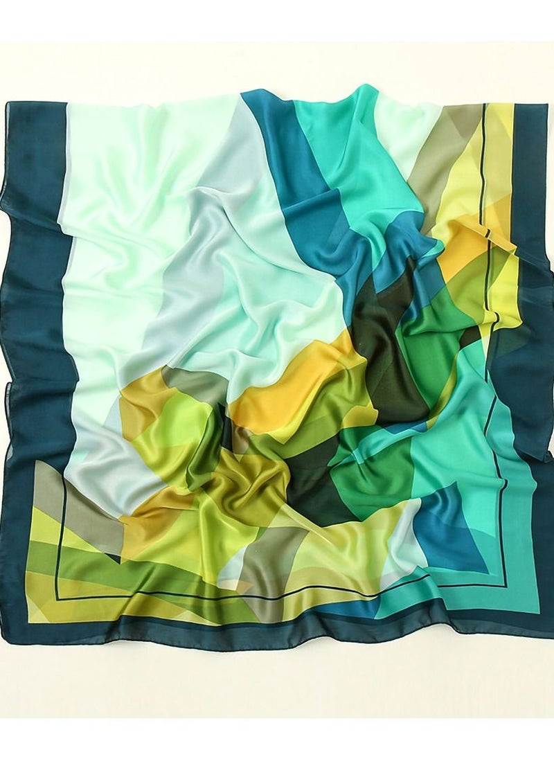 SYOSI - Scarves, Women's Silk Scarves Long Silk Scarves Geometric Patterns Sun Protection Shawls, Wraps Lightweight Scarves Fashion Scarves for All Seasons - Image 1