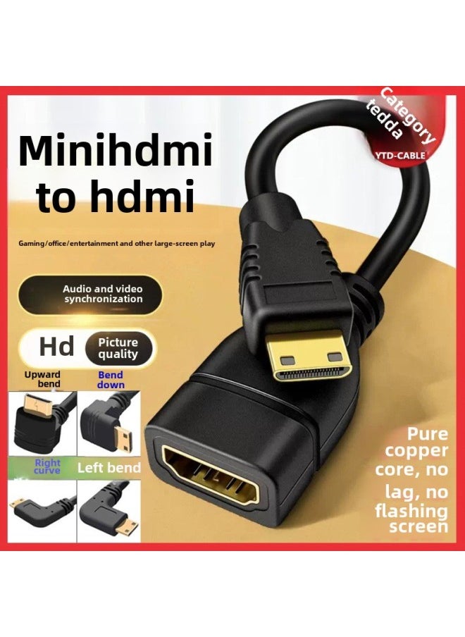 ماركة غير محددة محول ميني HDMI من كابل HDMI صغير إلى كابل HDMI أنثى متصل بشاشة العرض - اللون: رأس مستقيم/HD Mini إلى كابل HDMI أنثى - طول الخط: 15 سم  - Image 2