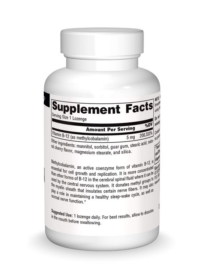 Source Naturals Methylcobalamin Vitamin B-12 5mg Cherry Flavored - 120 Lozenges - Image 3