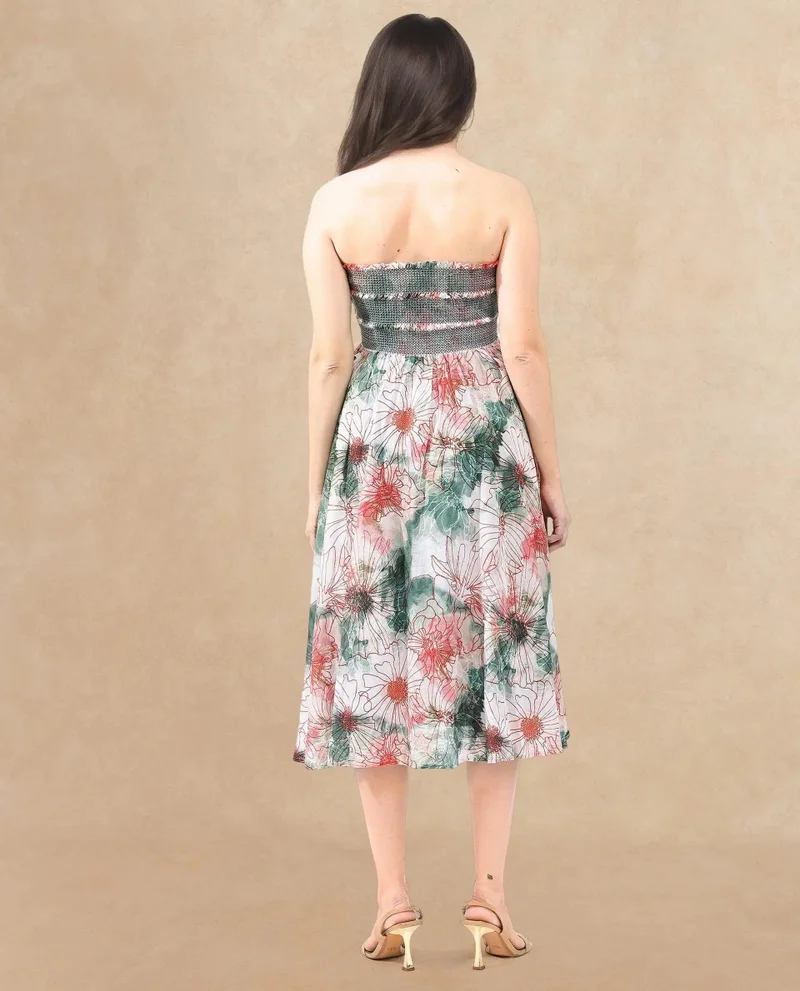 Rareism Women's Fit And Flare Midi Dress