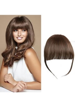 Dark Brown Flat Bangs With Temples