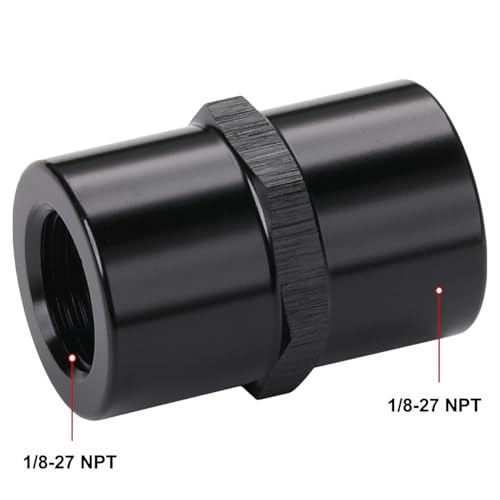 Podavelle 1/8 NPT Female to 1/8 NPT Female Coupler Fitting Adapter Straight Aluminum Black - Image 2