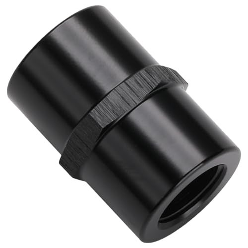 Podavelle 1/8 NPT Female to 1/8 NPT Female Coupler Fitting Adapter Straight Aluminum Black - Image 1