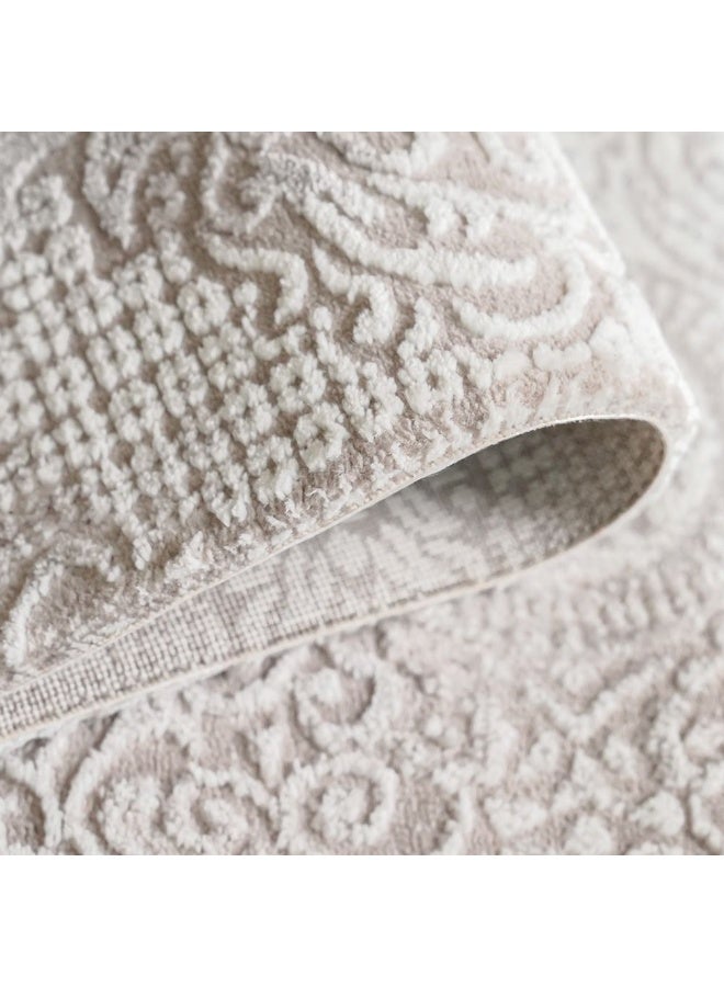 DANUBE HOME Galeria Lux Classic Rug | Washable Modern Classic Style | Polypropylene+Polyester Area Rug Floor Covering | Indoor Carpet For Living Room Dining Bedroom 160x230cm-Beige White-231300472305 - Image 3