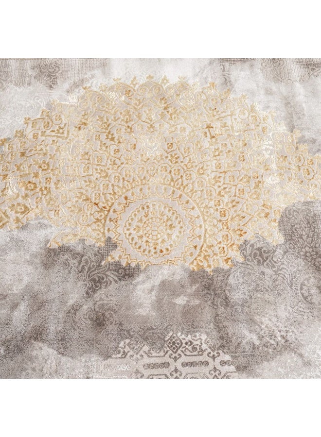 DANUBE HOME Galeria Lux Classic Rug | Washable Modern Classic Style | Polypropylene+Polyester Area Rug Floor Covering | Indoor Carpet For Living Room Dining Bedroom 160x230cm-Beige White-231300472305 - Image 5