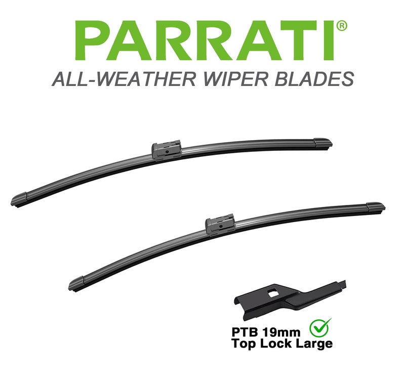 PARRATI® 24 Inch & 19 inch of High Performance Premium All-Season Automotive Replacement Front Windshield Wiper Blades for Volkswagen Passat Jetta Golf CC GTI Scirocco Eos (Set of 2) - Image 2