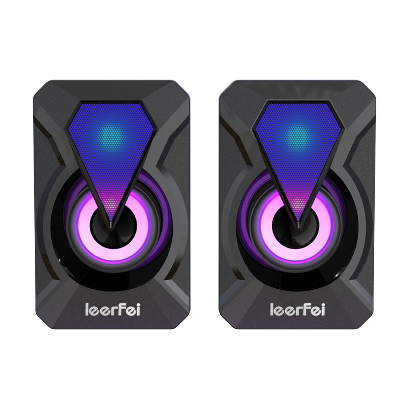 Gaming Speakers: Black, Double Sound Channel Design, Enhanced Spatial Audio - Bass Amplifier Technology, 3W Balanced Speakers for Immersive Gaming Desktop Audio - Image 1