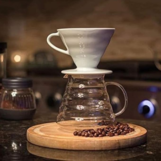 ريحني إبريق القهوة الزجاجي الفاخر بسعة 800 مل مثالي لصنع القهوة بالصب فوق الإبريق الشفاف لتحضير القهوة في المكتب المنزلي - Image 4
