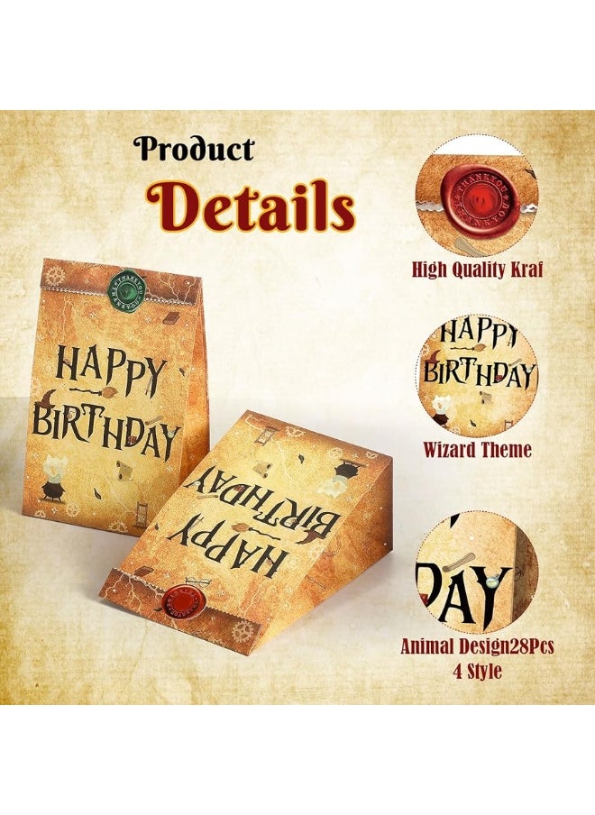 Containlol - Containlol 28 Pcs Wizard Party Favor Bags Magical Party Treat Bags Magical Wizard School Favors Bags Magical Wizard Birthday Party Supplies for Kids Boy Girl Birthday Party Decor - Image 1