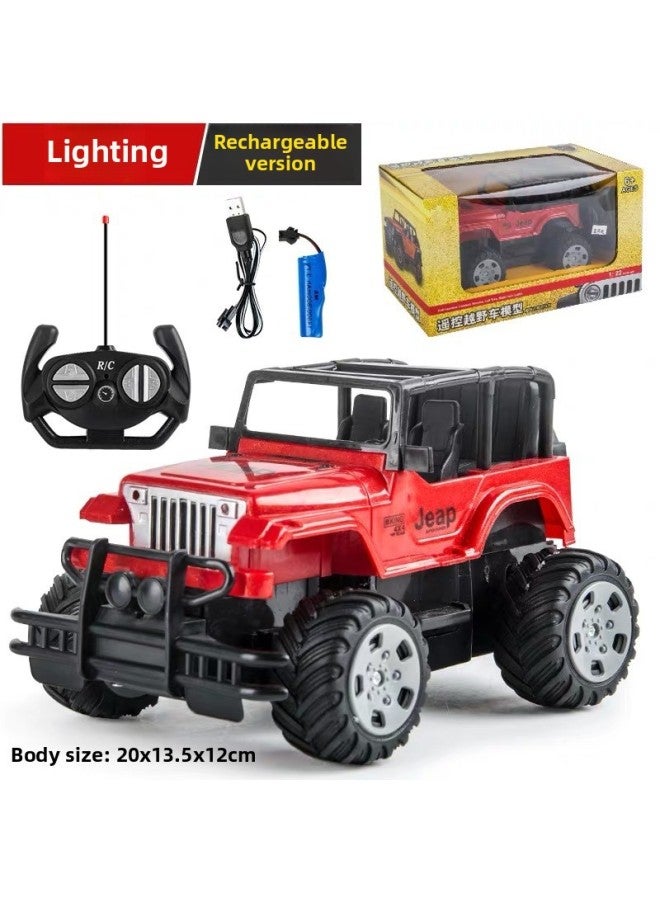 Cartoon Remote Control Car Remote Control Off-road Vehicle Charging High-speed Spider US Team Remote Control Car Remote Control Toy Car-Color:Blue Small Off-road Vehicle [plastic Model + Car Light] Rechargeable Version (color Box)  - Image 2