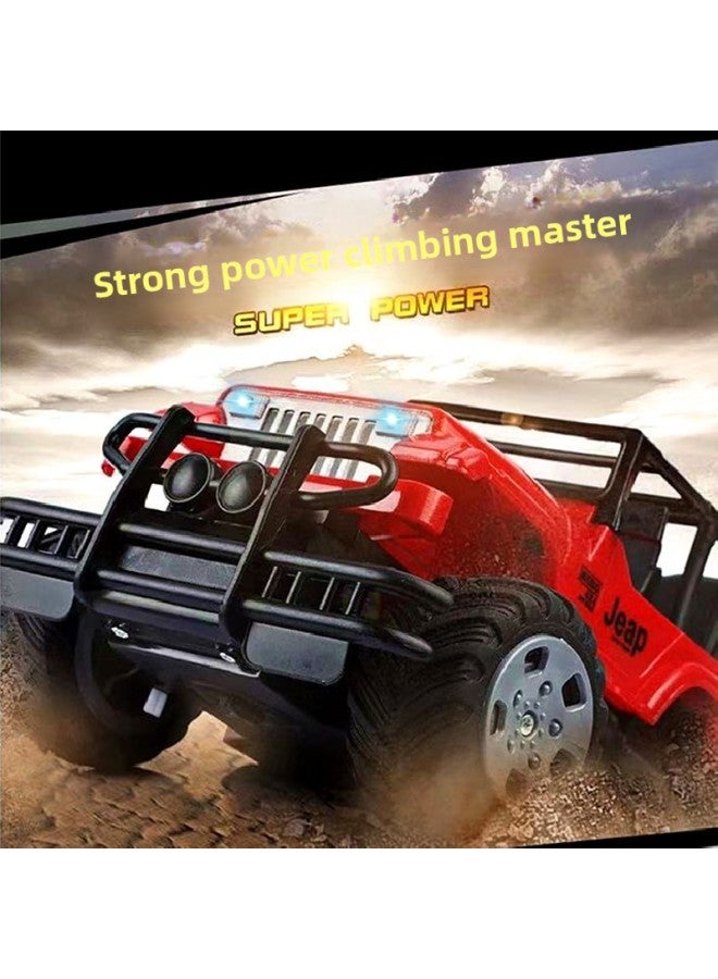 Cartoon Remote Control Car Remote Control Off-road Vehicle Charging High-speed Spider US Team Remote Control Car Remote Control Toy Car-Color:Blue Small Off-road Vehicle [plastic Model + Car Light] Rechargeable Version (color Box)  - Image 4