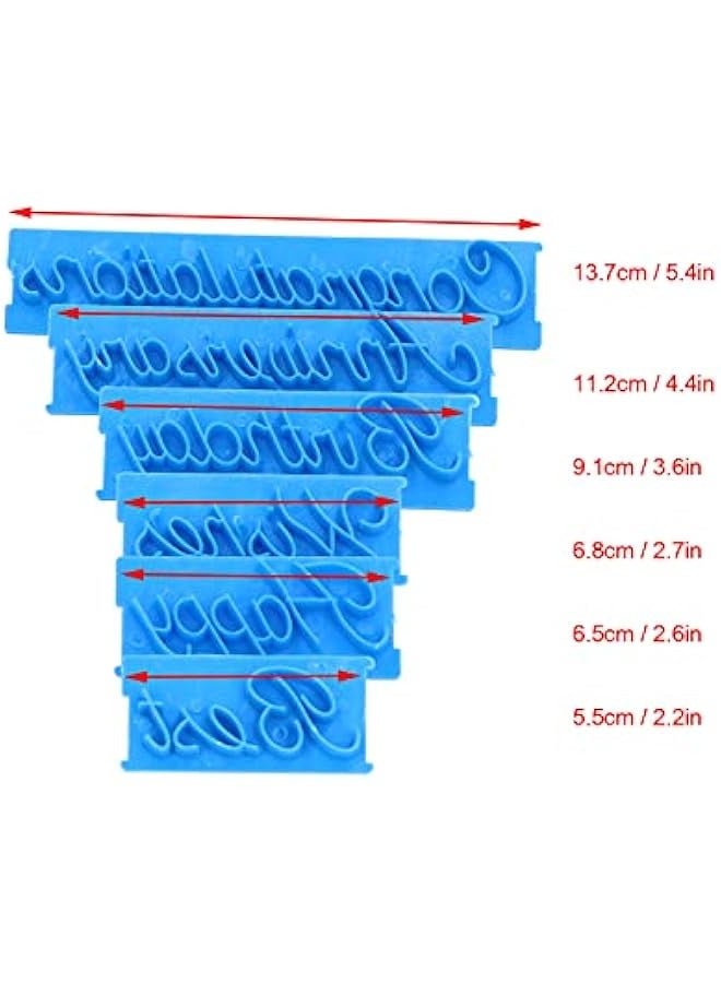 6 Pcs Cake Word, DIY Handwriting Letter Print Stamp Bakery Supply Congratulation Anniversary Birthday Wish Happy Best Written Cake for Baking Usage - Image 2