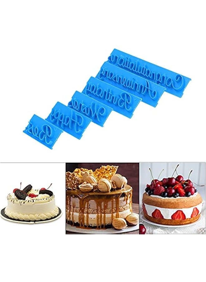 6 Pcs Cake Word, DIY Handwriting Letter Print Stamp Bakery Supply Congratulation Anniversary Birthday Wish Happy Best Written Cake for Baking Usage - Image 5