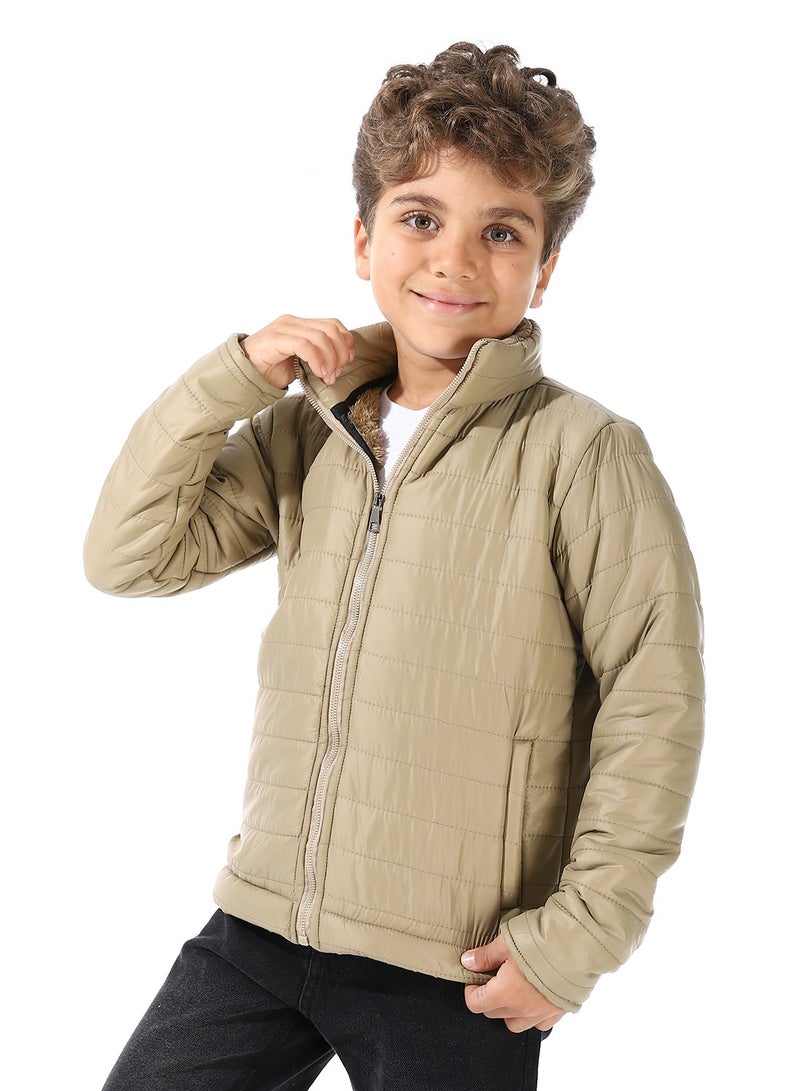 Andora Boy's Waterproof Padded Jacket With Fur - Image 2