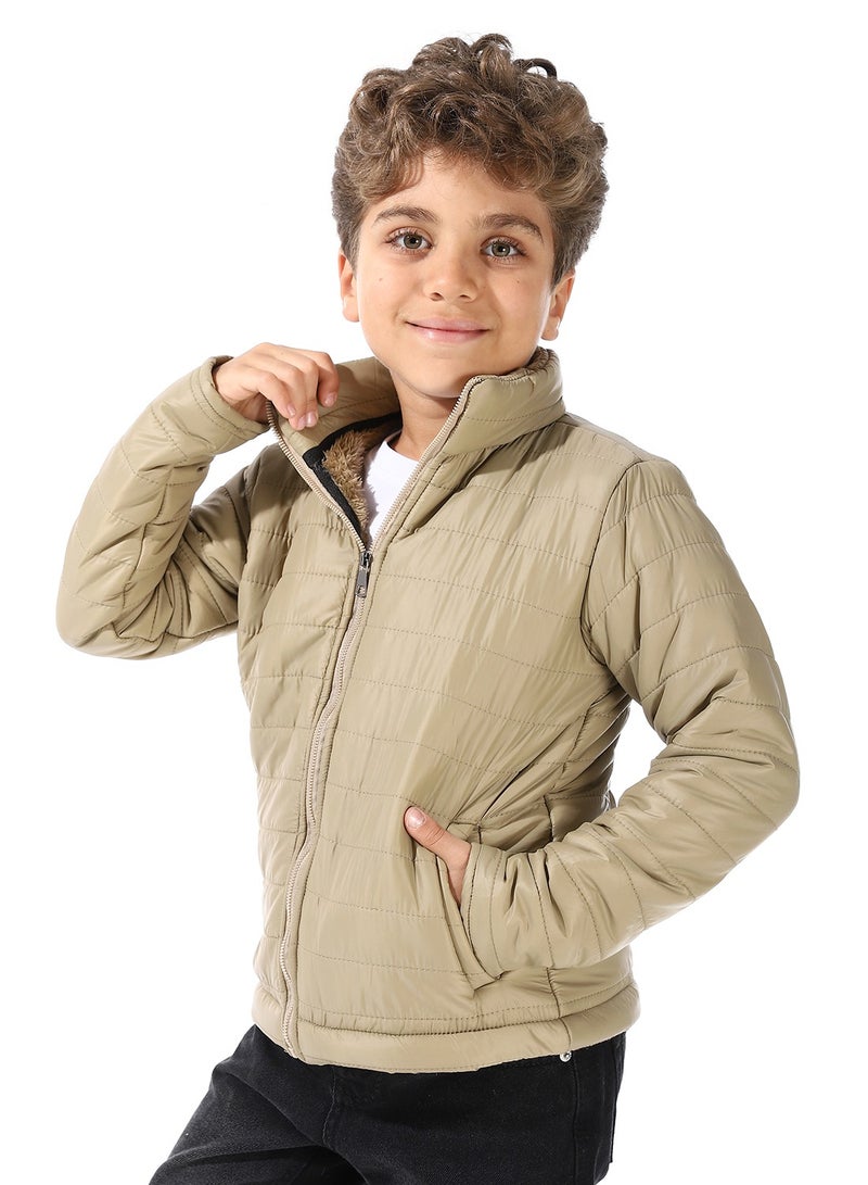 Andora Boy's Waterproof Padded Jacket With Fur - Image 5