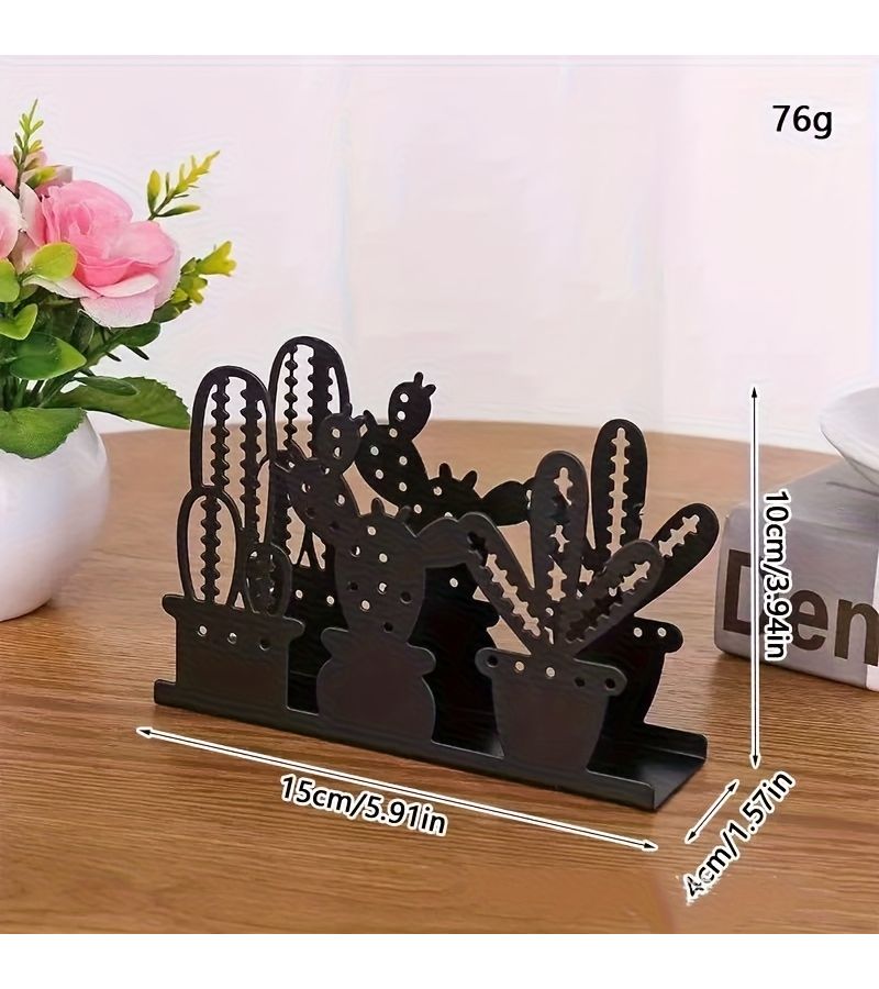 Black Lotus For Paper Towel Holder Wrought Iron Elegant Design Sturdy Napkin Holder For Dining Table Restaurant Cafe Hotel Office Party Wedding - Image 3
