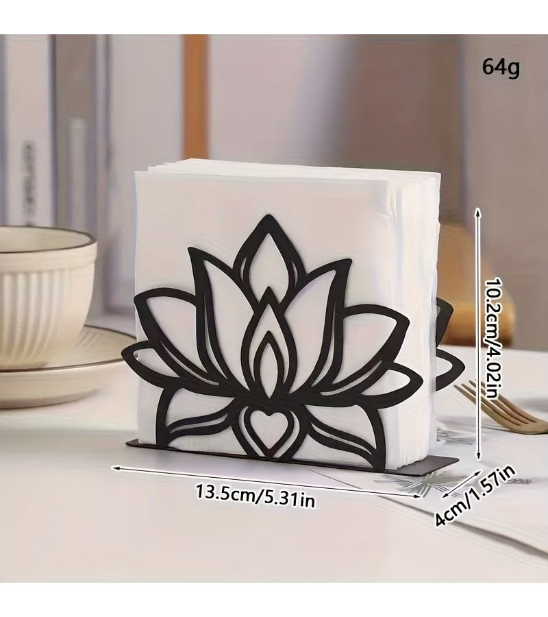 Black Lotus For Paper Towel Holder Wrought Iron Elegant Design Sturdy Napkin Holder For Dining Table Restaurant Cafe Hotel Office Party Wedding - Image 5