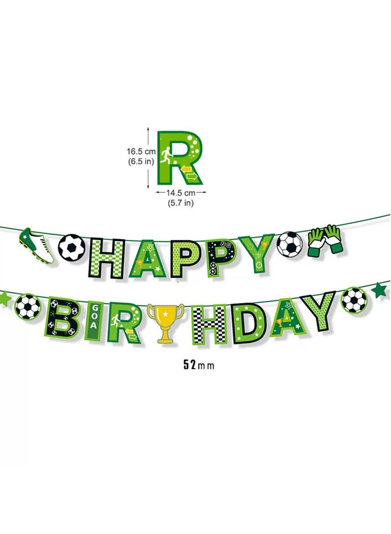 Jolley Football-themed decoration,Happy football birthday banner Insert card Curled and hung decoration ,Suitable for World Cup Party decoration,Football themed birthday party decoration - Image 3