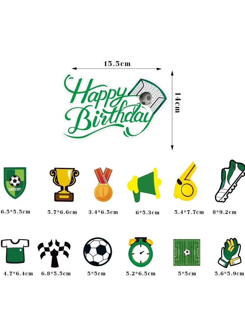 Jolley Football-themed decoration,Happy football birthday banner Insert card Curled and hung decoration ,Suitable for World Cup Party decoration,Football themed birthday party decoration - Image 4