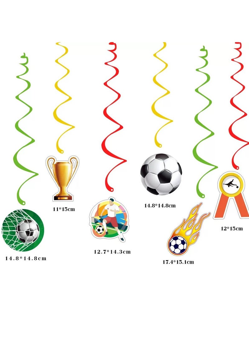 Jolley Football-themed decoration,Happy football birthday banner Insert card Curled and hung decoration ,Suitable for World Cup Party decoration,Football themed birthday party decoration - Image 5