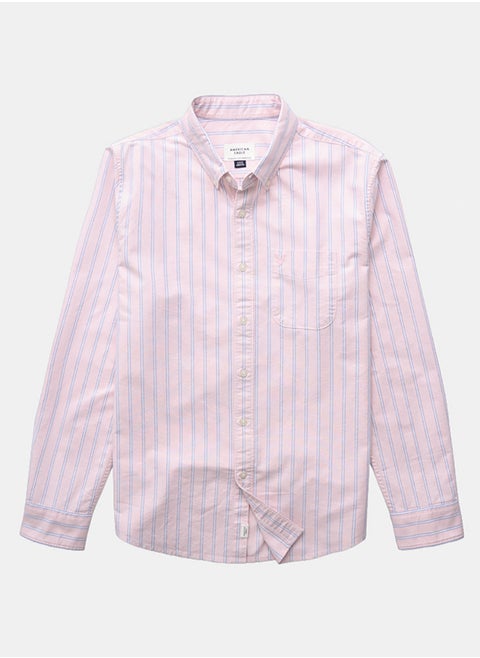 AE Everyday Striped Oxford Button-Up Shirt
