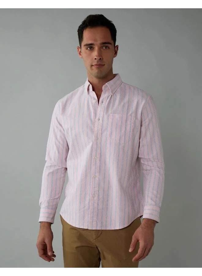 امريكان ايجل AE Everyday Striped Oxford Button-Up Shirt