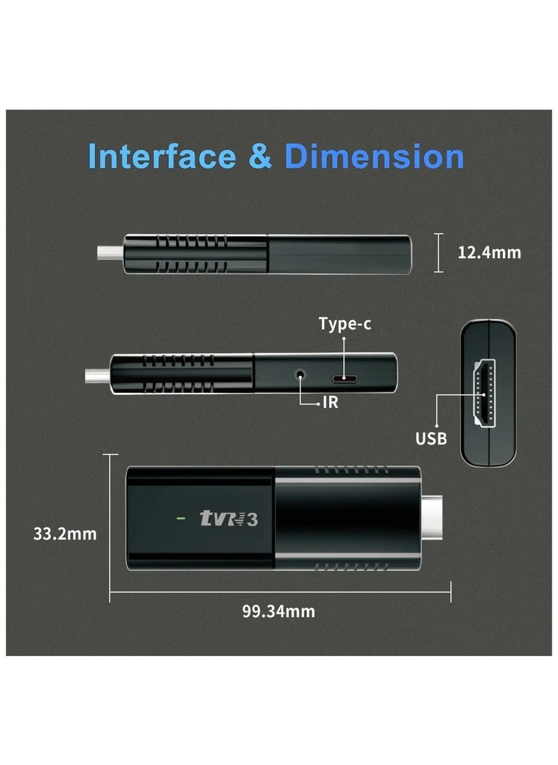 R3 - Android 14.0 Smart TV Stick, 4K UHD Streaming Device, 2.4G/5G WiFi, Quad-Core Processor, Allwinner H313, 2GB RAM, 8GB ROM, Multi-Language Support - Image 1