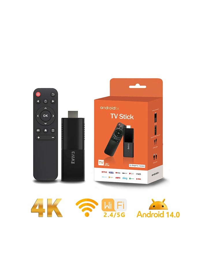 R3 - Android 14.0 Smart TV Stick, 4K UHD Streaming Device, 2.4G/5G WiFi, Quad-Core Processor, Allwinner H313, 2GB RAM, 8GB ROM, Multi-Language Support - Image 1