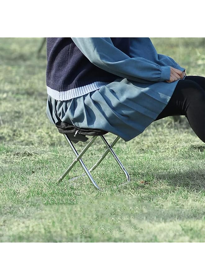 X spring Foldable Camping Stool Lightweight Foldable Stoo For Adults Portable Seating Stool For Outdoor Travel Compact Small Ultralight Folding Backpacking Collapsible Chair In A Bag For Camping - Image 2