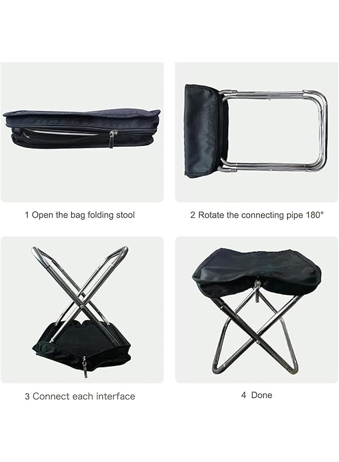 X spring Foldable Camping Stool Lightweight Foldable Stoo For Adults Portable Seating Stool For Outdoor Travel Compact Small Ultralight Folding Backpacking Collapsible Chair In A Bag For Camping - Image 4