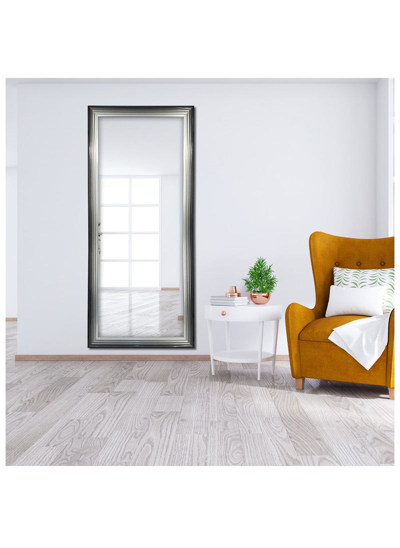 Decorhills Large Full-Length Dressing Mirror 70×180cm | Wall-Mounted Rectangular Mirror for Bedroom, Hallway, and Living Room | Thick PVC Frame | High-Definition Glass, Durable & Modern Design - Black Silver  - Image 1