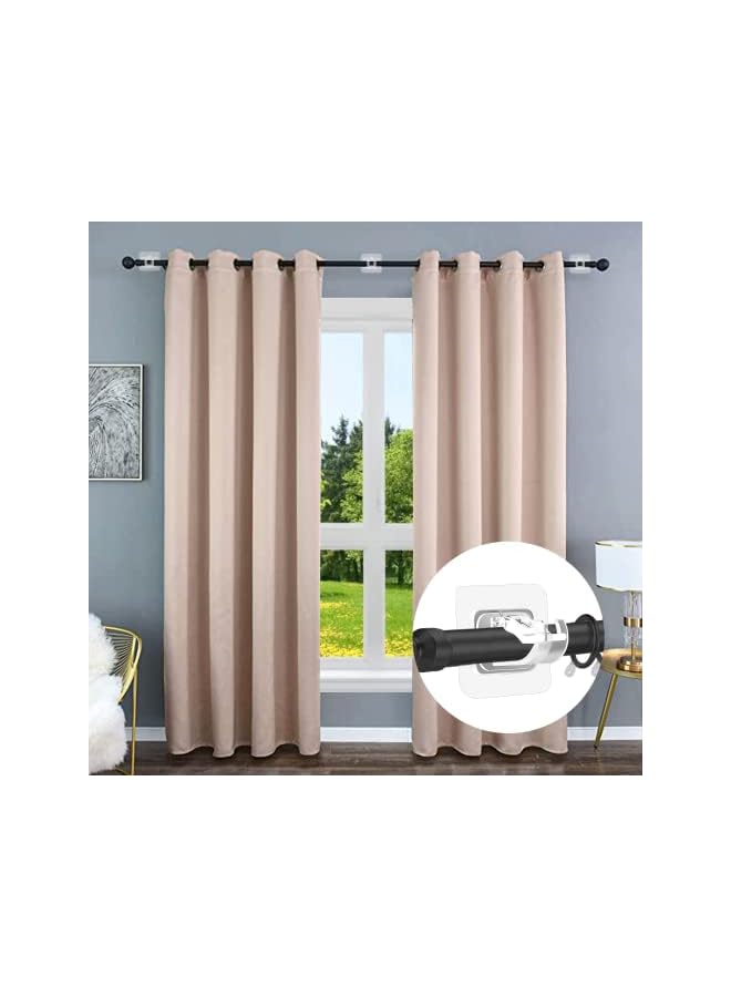 erorex Self Adhesive Curtain Rod Bracket, 6 Pcs Nail Free Adjustable Rod Bracket Holder, Adjustable Drapery Towel Holder Fixing Hook for Home Bathroom Kitchen Hotel (Transparent) - Image 2