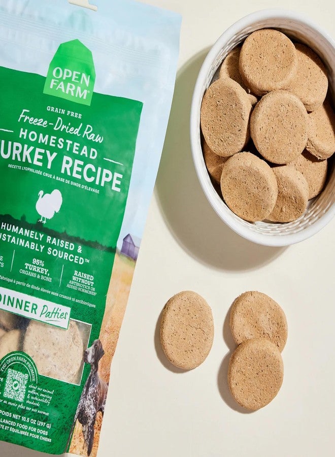 Open Farm أوبن فارم، طعام كلاب مجفف بالتجميد، قطع تحتوي على 95% لحم، أعضاء وعظام، وجبة كاملة أو خليط طعام كلاب مجفف بالتجميد، بنكهة الديك الرومي، كيس 17.5 أونصة - Image 2