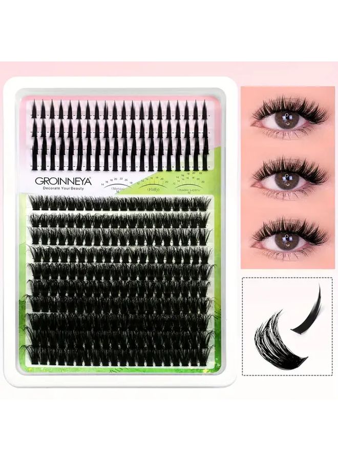 220 280 Clusters Fluffy Spike Lash Extensions for DIY Volume Look 16mm - Image 1