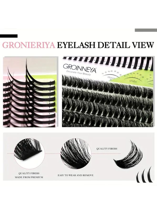 220 280 Clusters Fluffy Spike Lash Extensions for DIY Volume Look 16mm - Image 2