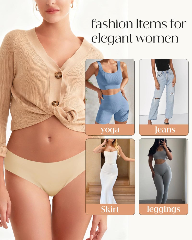 LEVAO 6 Pack Seamless Thongs for Women Low Waist Invisible G-string No Show Thong Panty Liners Workout Panties S-XL - Image 4